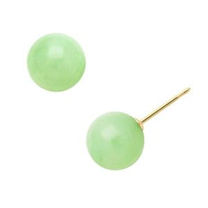 Jewelry - 14k Gold, Green Jade Stud Earrings Jewelry - 14k Gold, Green Jade Stud Earrings